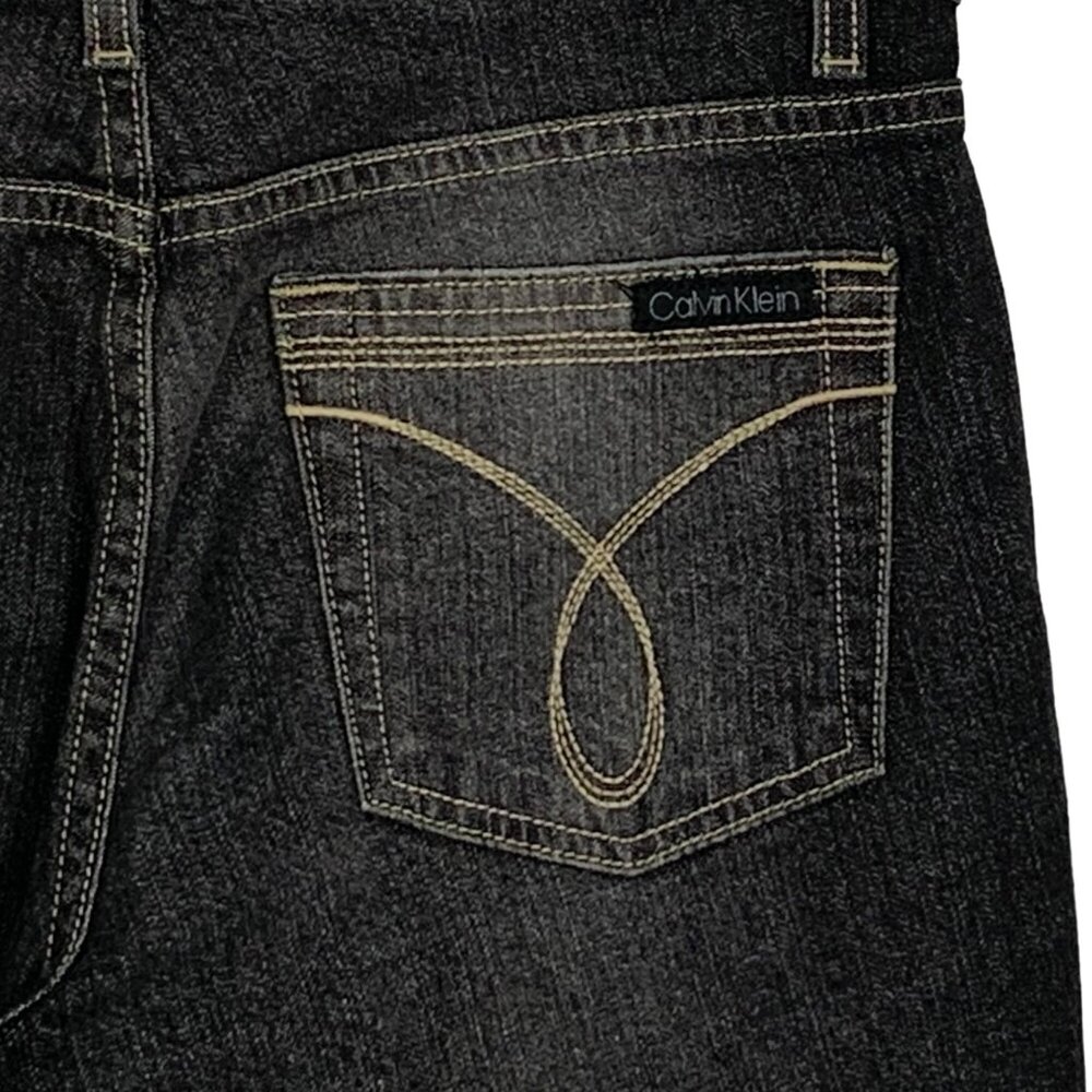 Calvin Klein Y2K Black Wash Retro Flare Boot Cut 10 Jeans High Rise Pockets - Picture 5 of 9